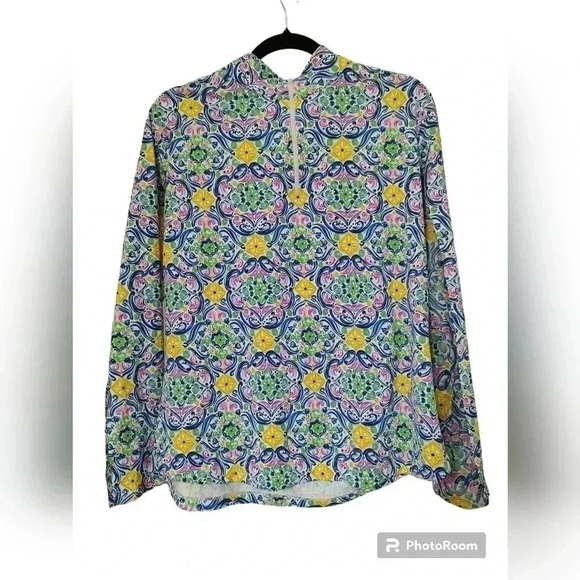 IBKUL Women's Nora Print Long Sleeve Mock Neck Top - Picture 5 of 8